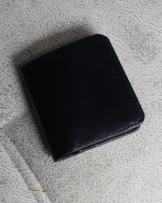 Full Vegetal El Yapımı Hakiki Deri Cüzdan - Tetra Siyah