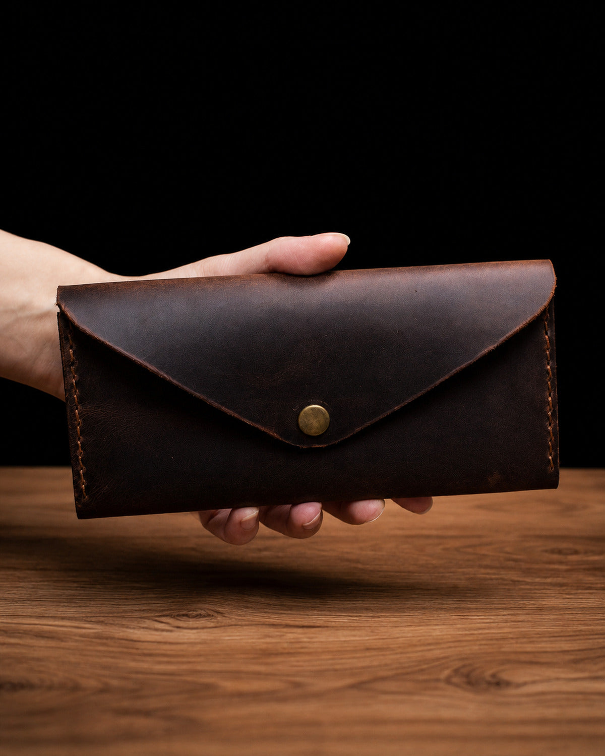 El Yapımı Hakiki Deri El Çantası - Clutch
