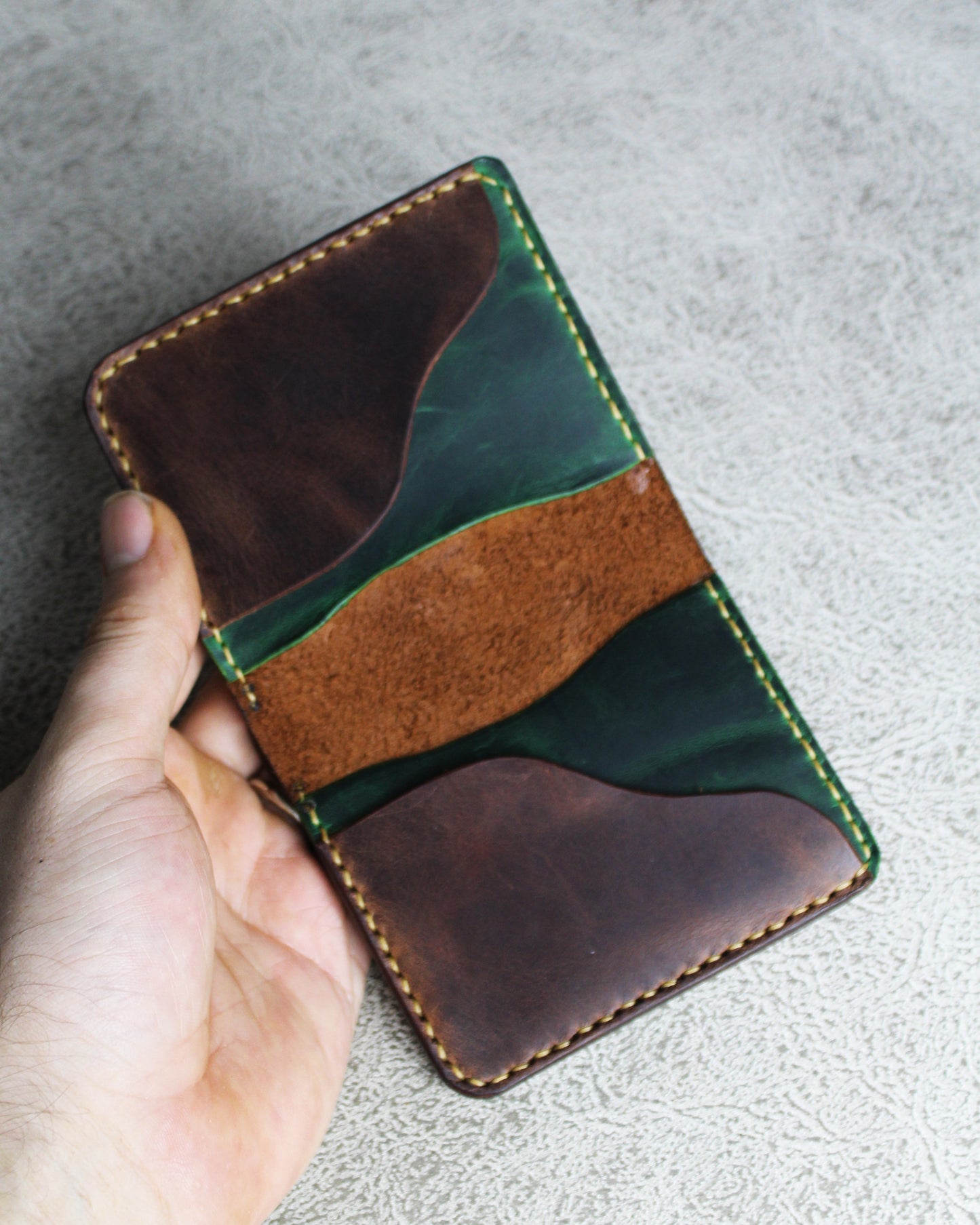 El Yapımı Hakiki Deri Cüzdan – Fade