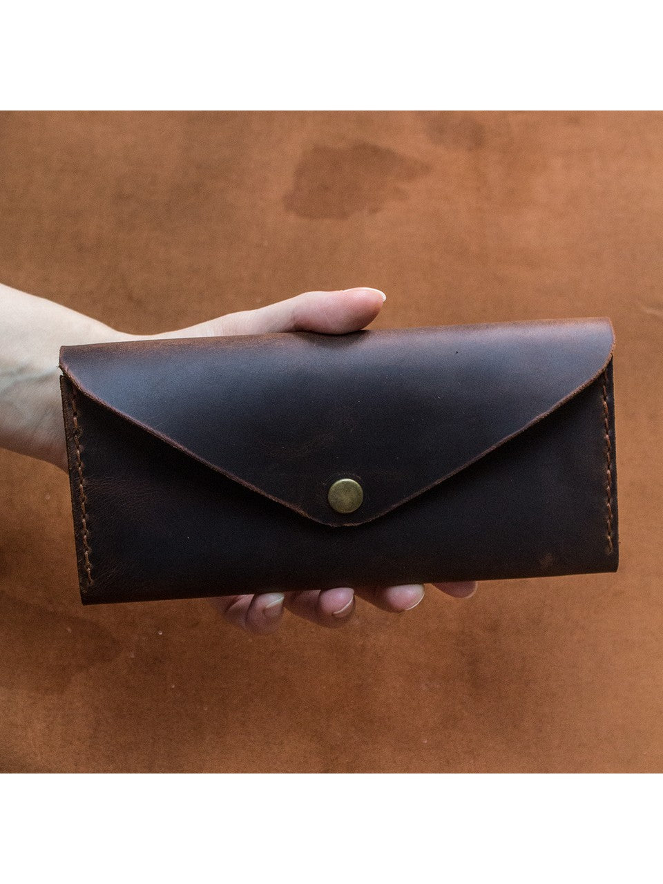 El Yapımı Hakiki Deri El Çantası - Clutch