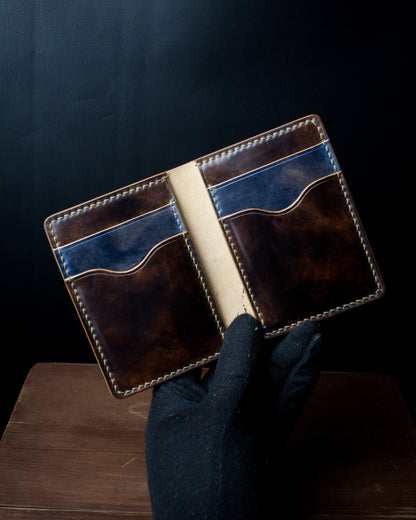 El Yapımı Shell Cordovan Minimal Deri Cüzdan - Omega No:008