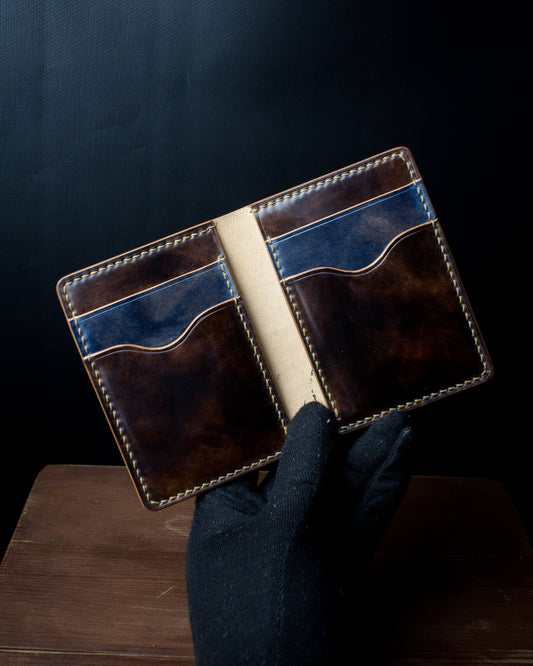 El Yapımı Shell Cordovan Minimal Deri Cüzdan - Omega No:008