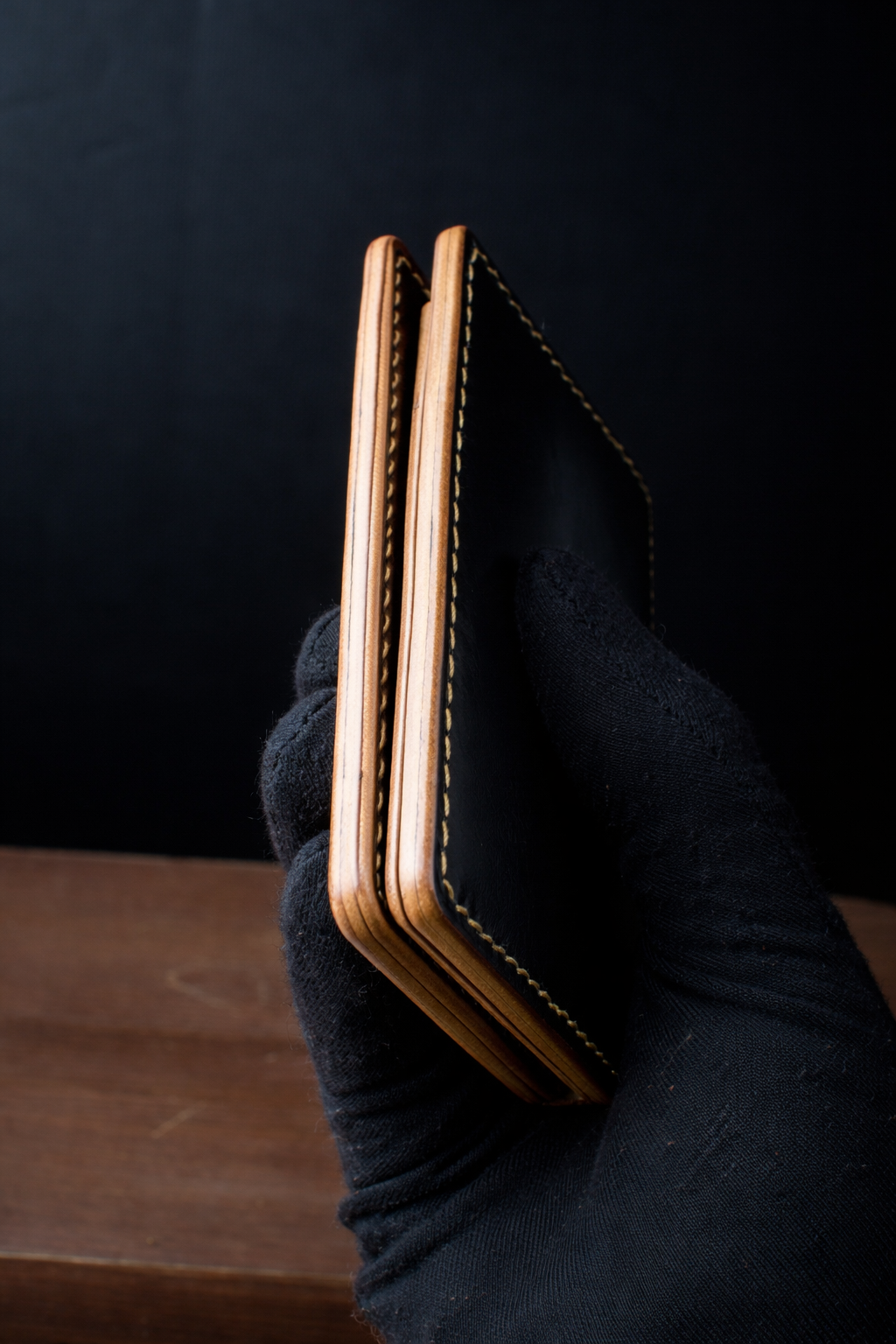 El Yapımı Shell Cordovan Minimal Deri Cüzdan - Omega No:008