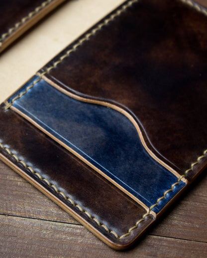 El Yapımı Shell Cordovan Minimal Deri Cüzdan - Omega No:008