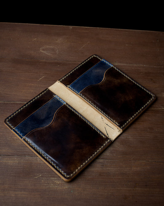 El Yapımı Shell Cordovan Minimal Deri Cüzdan - Omega No:008