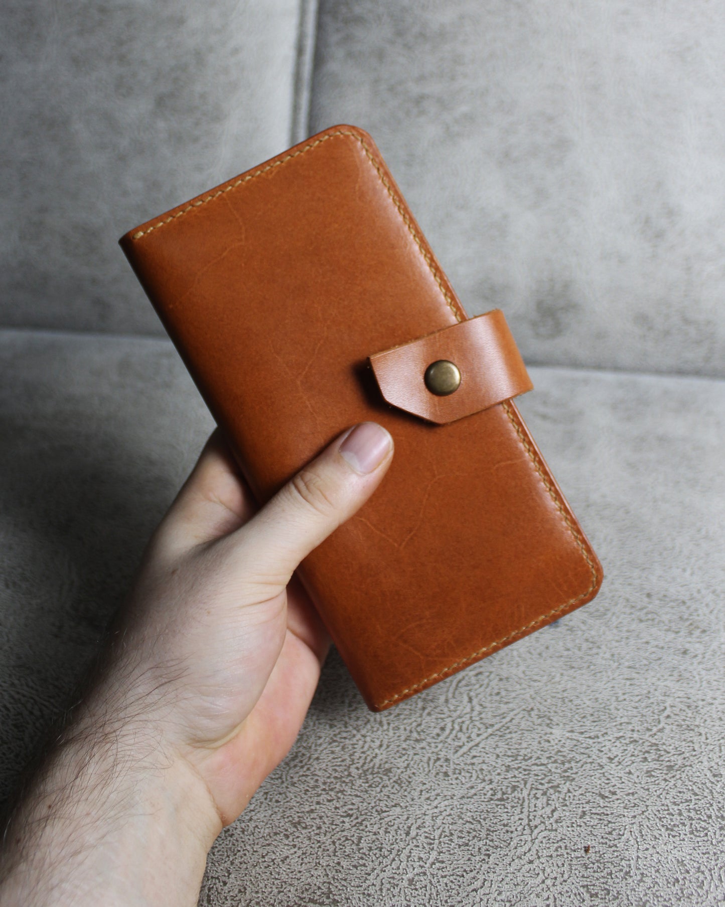 El Yapımı Hakiki Deri Uzun Cüzdan – Full Vegetal