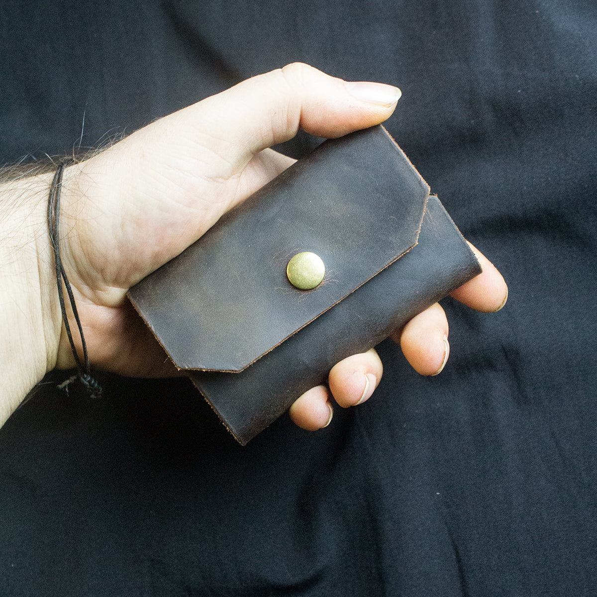 El Yapımı Hakiki Deri Cüzdan - Brave