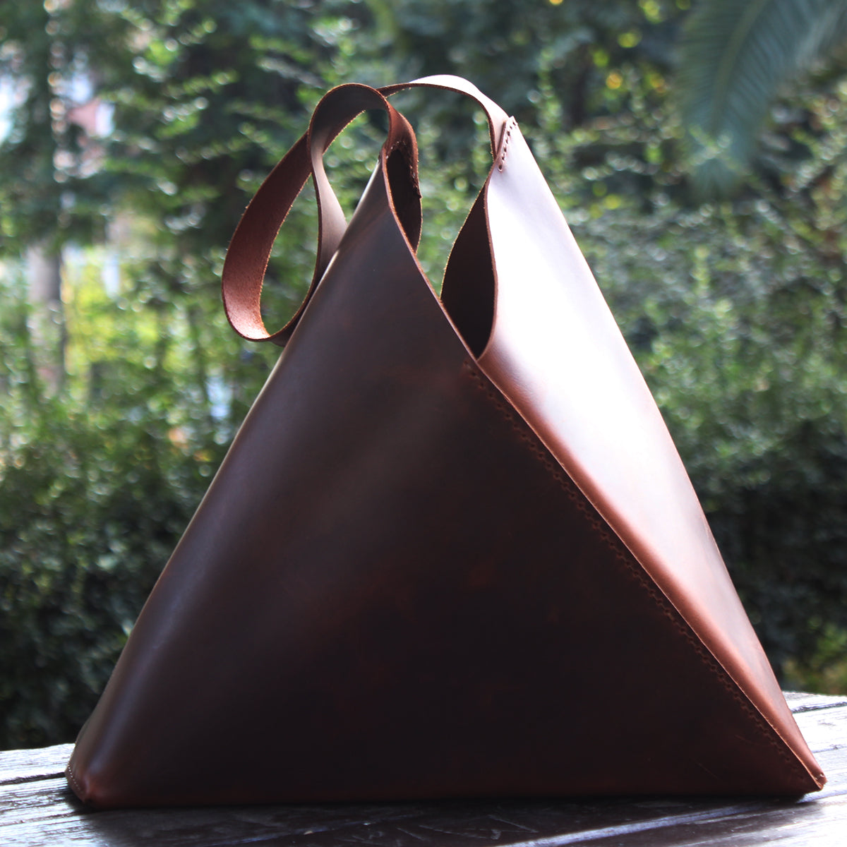 El Yapımı Hakiki Deri Tote Çanta - Luna