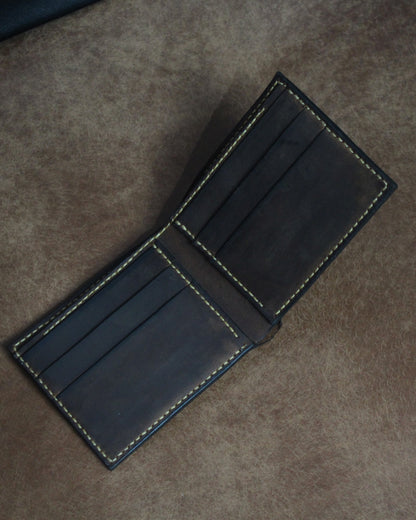 El Yapımı Hakiki Deri Cüzdan - Raven