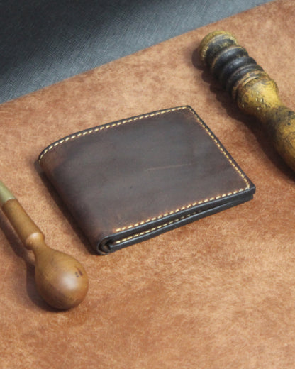 El Yapımı Hakiki Deri Cüzdan - Raven