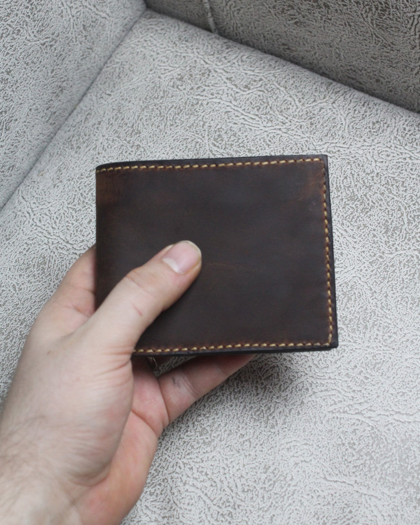 El Yapımı Hakiki Deri Cüzdan - Raven