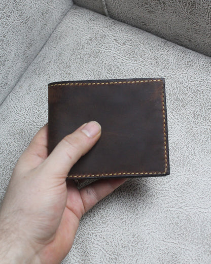 El Yapımı Hakiki Deri Cüzdan - Raven