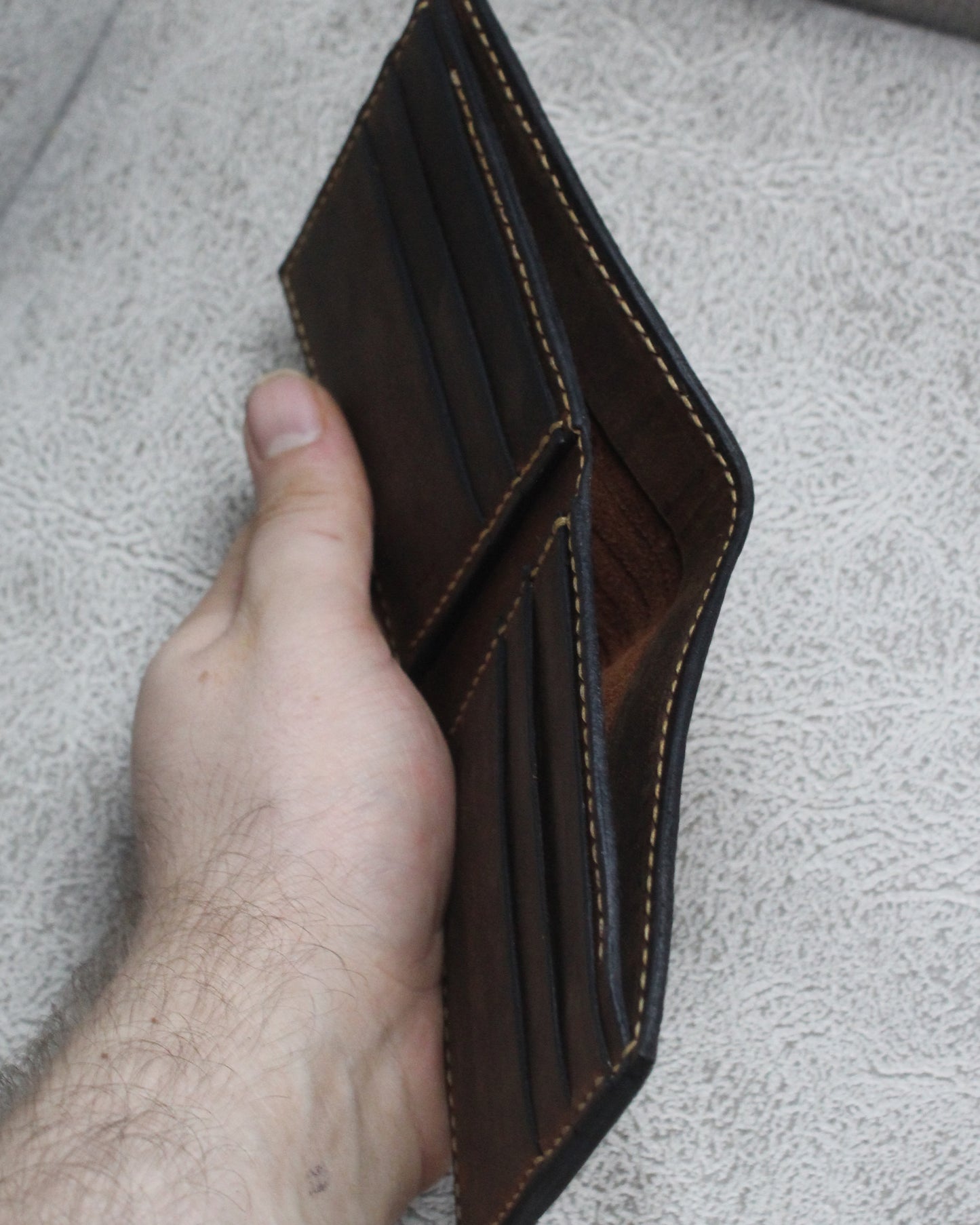 El Yapımı Hakiki Deri Cüzdan - Raven