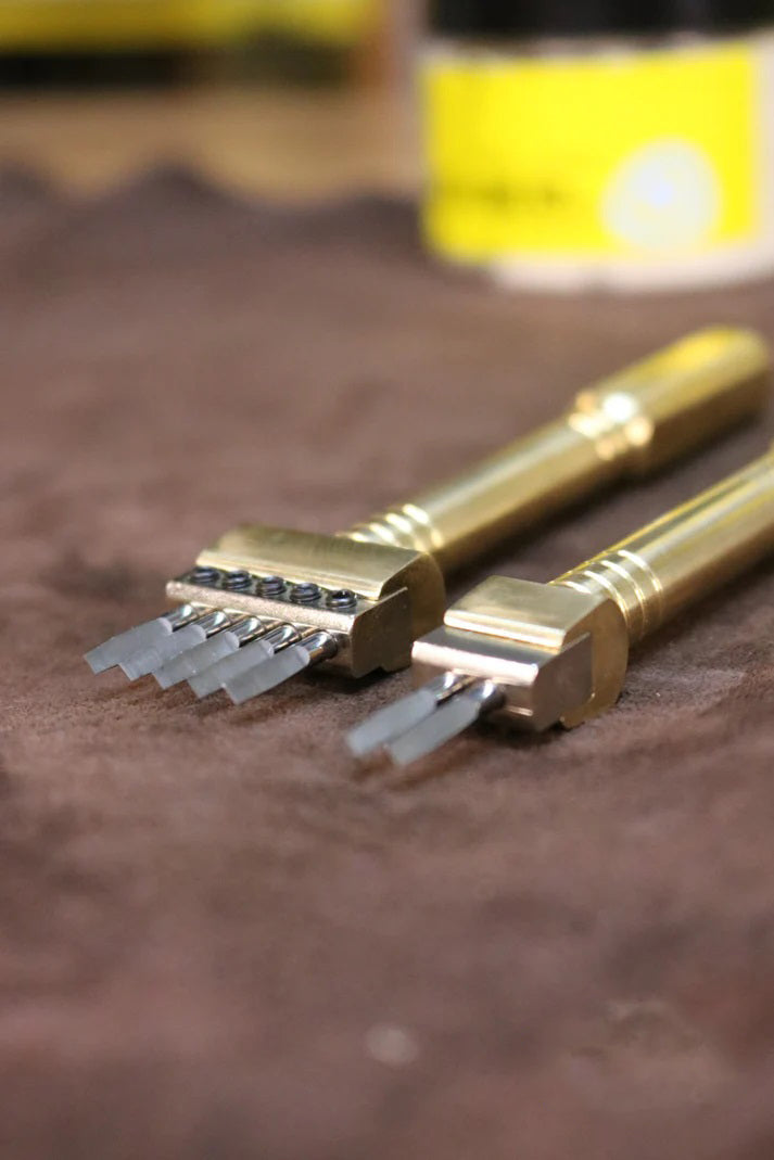 Fransız Stil Çatal Zımba Seti | Deri Dikişi İçin Profesyonel Delik Açma Aleti