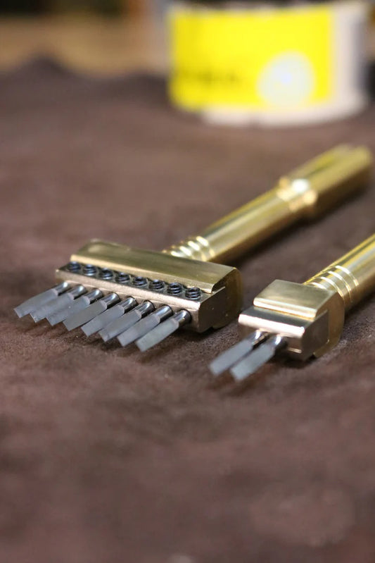 Fransız Stil Çatal Zımba Seti | Deri Dikişi İçin Profesyonel Delik Açma Aleti