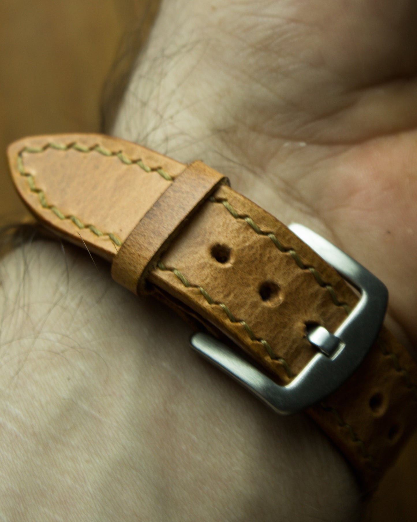 El Yapımı Hakiki Deri Saat Kayışı – Naga