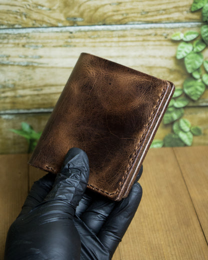 El Yapımı Hakiki Deri Cüzdan - Tetra