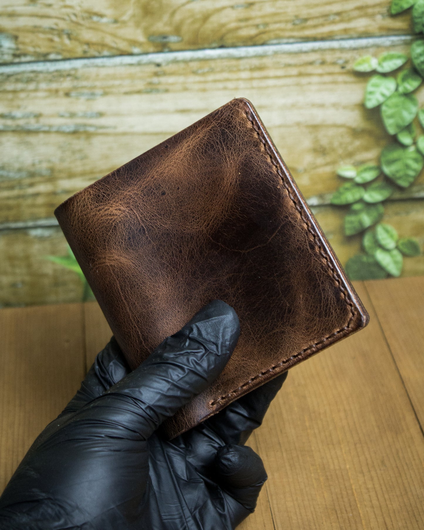 El Yapımı Hakiki Deri Cüzdan - Tetra