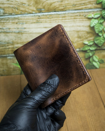 El Yapımı Hakiki Deri Cüzdan - Tetra