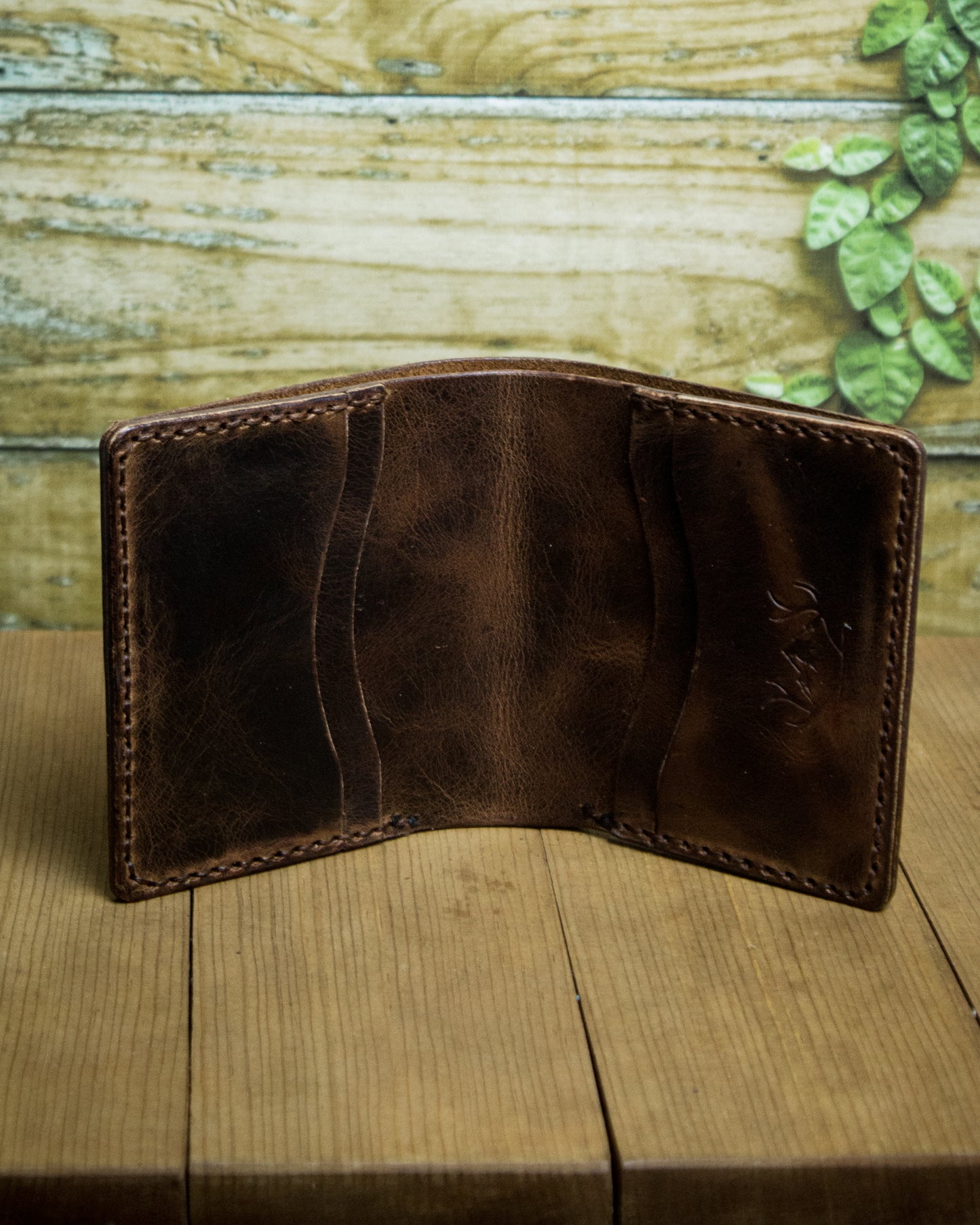 El Yapımı Hakiki Deri Cüzdan - Tetra