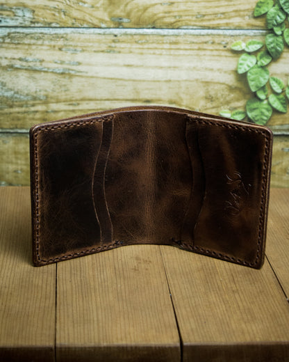 El Yapımı Hakiki Deri Cüzdan - Tetra