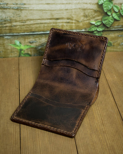 El Yapımı Hakiki Deri Cüzdan - Tetra