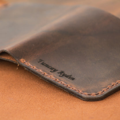 El Yapımı Hakiki Deri Cüzdan - Tetra