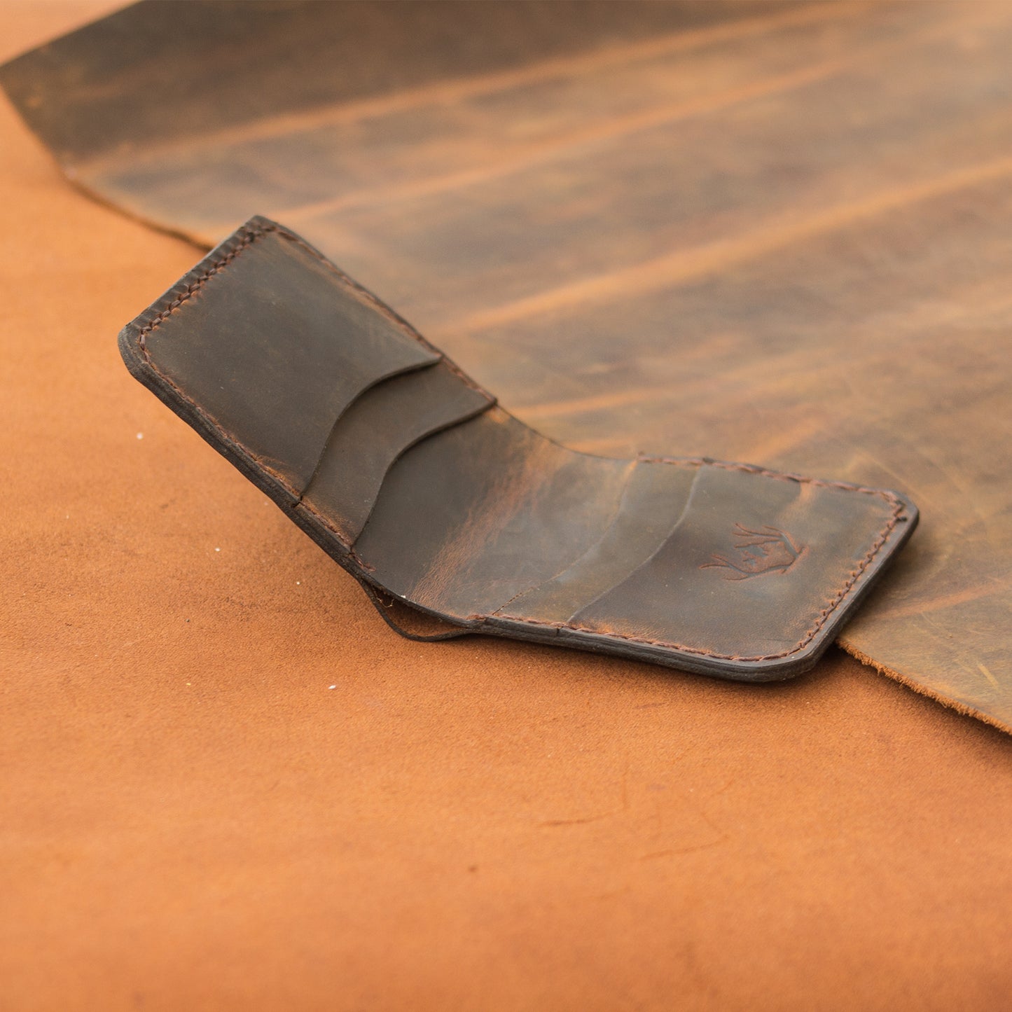 El Yapımı Hakiki Deri Cüzdan - Tetra