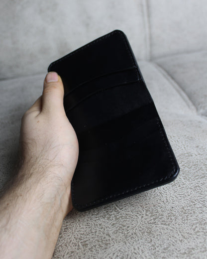 Full Vegetal El Yapımı Hakiki Deri Cüzdan - Tetra Siyah