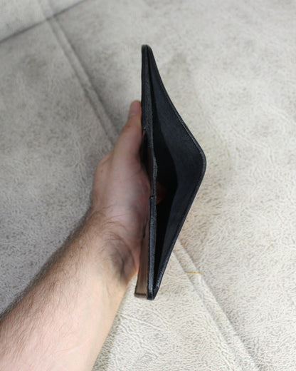 Full Vegetal El Yapımı Hakiki Deri Cüzdan - Tetra Siyah