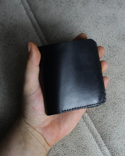 Full Vegetal El Yapımı Hakiki Deri Cüzdan - Tetra Siyah