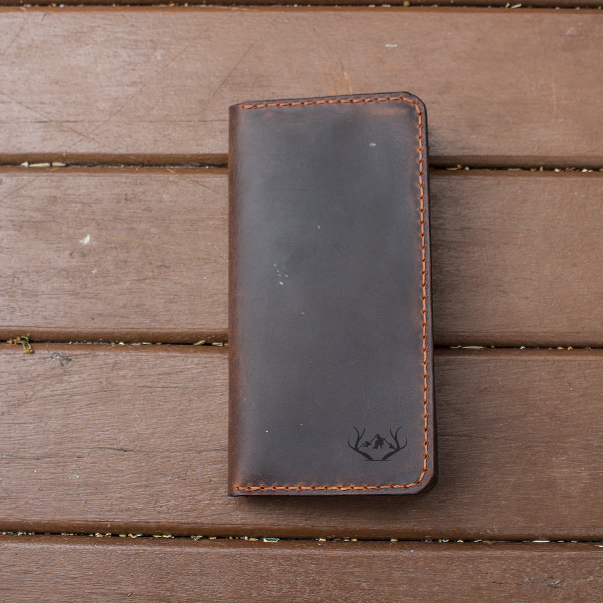 El Yapımı Hakiki Deri Cüzdan Telefon Kılıfı - Western