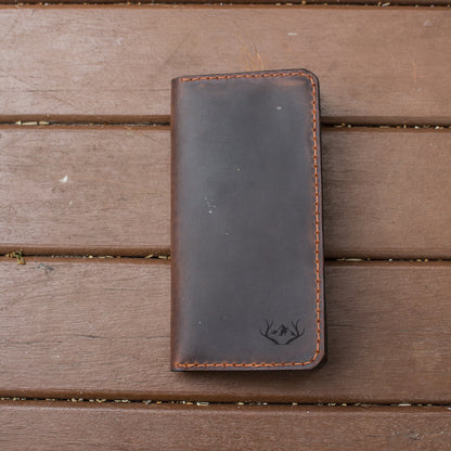 El Yapımı Hakiki Deri Cüzdan Telefon Kılıfı - Western